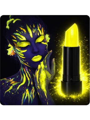 Uv Neon Sarı Ruj – Karanlıkta Parlayan Makyaj Boyası TEKNOBARAN-79895
