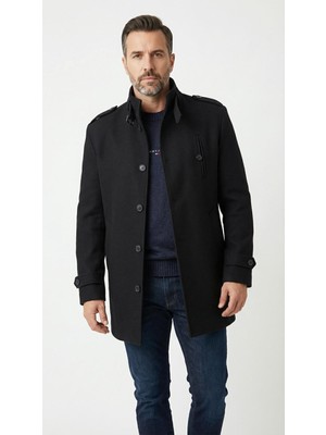 Plus Scorpion Erkek Hakim Yaka Kaşe Kaban – Kapitone Astarlı Tok Kumaş Kışlık Palto