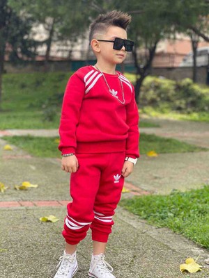 Jeliboom Kırmızı Marka Kışlık 3 Ip Şardonlu Erkek Çocuk Takım