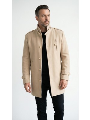 Plus Scorpion Erkek Hakim Yaka Kaşe Kaban – Kapitone Astarlı Tok Kumaş Kışlık Palto