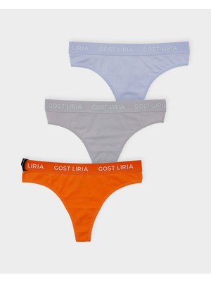 GOST LİRİA Soft Stone  Kadın String Külot  3 Lü Paket - Çok Renkli