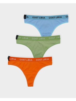 GOST LİRİA Fresh Mode  Kadın String Külot  3 Lü Paket - Çok Renkli