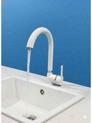 Yapı Kalite Mutfak Evye Bataryası Desenli Beyaz Renk