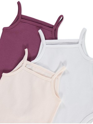 Civil Baby Basıc Ip Askılı 3 Lü 0-36 Ay Çıtçıtlı Badi - Pudra 18-24 Ay