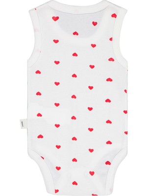 Civil Baby Kalp Baskılı 1-36 Ay Çıtçıtlı Badi - Ekru 2-3 Yaş