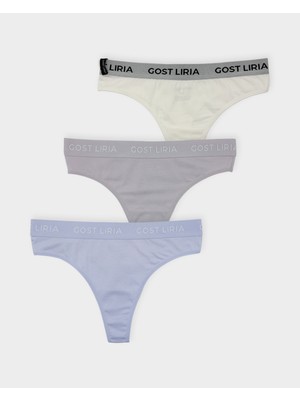GOST LİRİA Ash Bloom Kadın String Külot  3 lü Paket - Çok Renkli