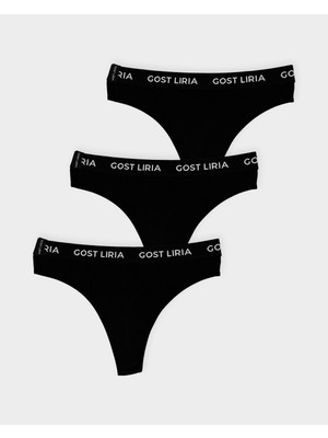 GOST LİRİA Root Kadın String Külot  3 Lü Paket - Siyah