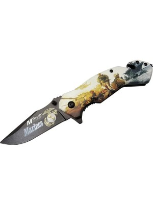 Eco Lounge Mtech 4 23 2 Marines Kurtarma / Kamp Çakı 20CM - Yarı Otomatik, Kemerlikli, Cam Kırma ve Ip Kesme Aparatlı