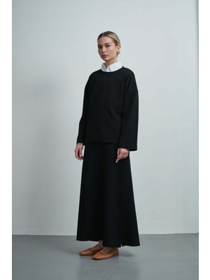 Molly Nelly Kadın Yırtmaçlı Bluz Etekli Günlük Kışlık Takım