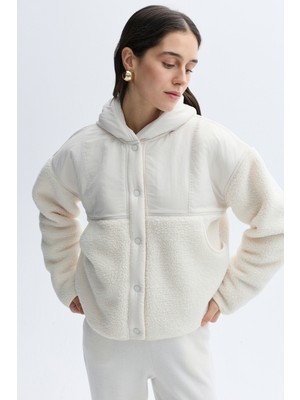 Pelüş Detaylı Oversıze Bomber Ceket