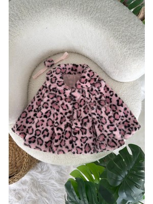 Miniğimin Cicileri Leopar Astarlı Kız Bebek Ceket - Pembe