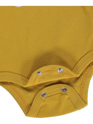 Civil Baby Kaplan Baskılı 1-36 Ay Çıtçıtlı Badi - Hardal 9-12 Ay