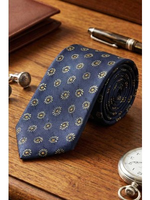 Kravatkolik Cassone Style Lacivert Motif Desen Italyan Ipek Kravat İK2223