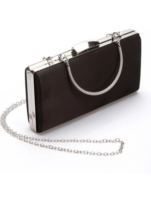 MFT Ayakkabı Kadın Siyah Saten Abiye Çanta