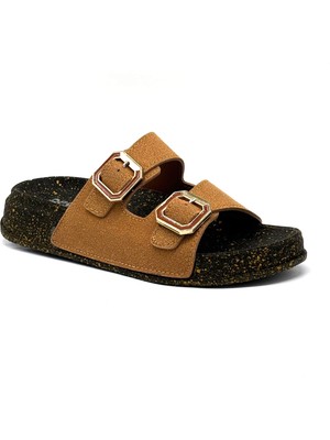 Kindep (Polen) Rahat Hafif Taban Çift Toka Günlük Kadın Terlik Taba