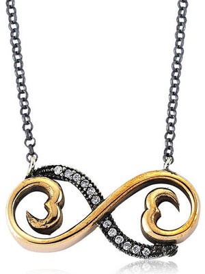 Tuncel Store 925 Ayar Gümüş Otantik Sonsuzluk Kadın Gümüş Kolye PT1280009 (945)