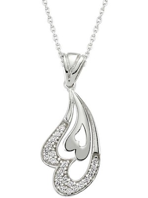 Tuncel Store 925 Ayar Gümüş Kalpli Kadın Gümüş Kolye PND47138290 (945)