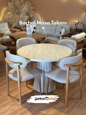 Barhal Masa Takımı / Gürgen Ağacı-Mdf Kaplama