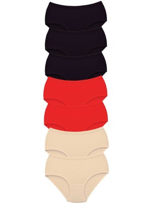 Beta Moda Hub 7 Adet Tutku Kadın Yüksek Bel Bato Kalın Lastik Külot S11