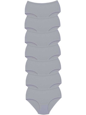 Beta Moda Hub 7 Adet Tutku Kadın Yüksek Bel Bato Kalın Lastik Külot Gri