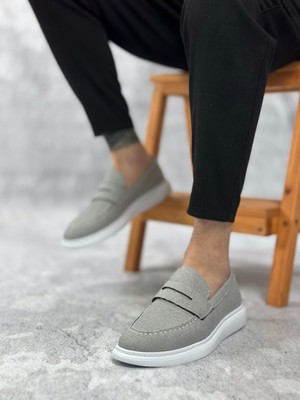 Baybonza BA0355 Bağcıksız Keten Füme Klasik Corcik Erkek Ayakkabı