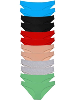 Beta Moda Hub 12 Adet Eko Set Likralı Kadın Slip Külot Çok Renkli 2