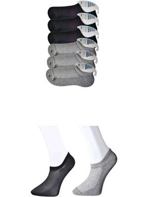 Beta Moda Hub Siyah ve Gri Erkek Görünmez Çorap 6 Çift