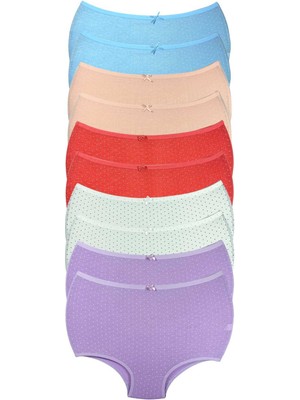 Beta Moda Hub 10 Adet Puantiyeli Kadın Toparlayıcı Yüksek Bel Bato Külot