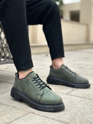 Baybonza BA0245 Haki Akıllı Lastik Bağcık Yüksek Taban Günlük Erkek Ayakkabı