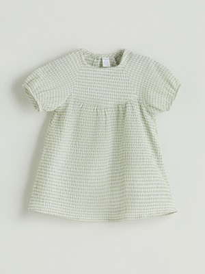 Lc Waikiki Yeni Sezon Bisiklet Yaka Ekose Desenli Kız Bebek Elbise