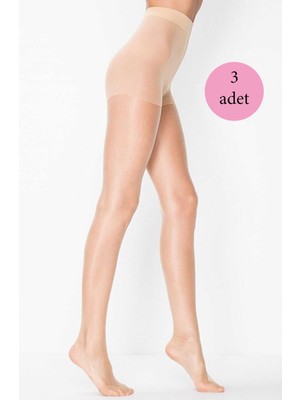 Beta Moda Hub 3 Adet Kadın Super Ince Mat 15 Den Külotlu Çorap Açık Ten