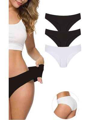 Beta Moda Hub 3 Adet Kadın Dikişsiz Lazer Kesim Esnek Iz Yapmayan Külot S1