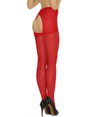 Pileli Store Pilelistore Özel Bölgesi Açık Kırmızı Fantazi Külotlu Çorap BRF2035