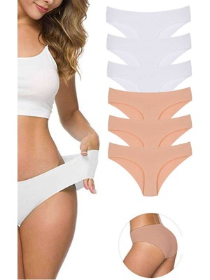 Beta Moda Hub 6 Adet Kadın Dikişsiz Lazer Kesim Esnek Iz Yapmayan Külot S3