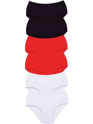 Beta Moda Hub 6 Adet Tutku Kadın Yüksek Bel Bato Kalın Lastik Külot S13