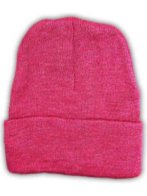 Beta Moda Hub Unisex Basic Düz Katlamalı Bere Fuşya