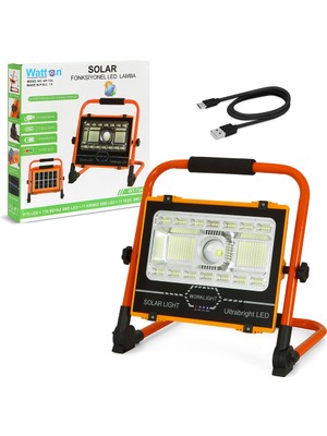 ForWhat Büro Ev Ofis Aydınlatması Için 176SMD Yan Ledli Solar Şarjlı Taşınır Projektör