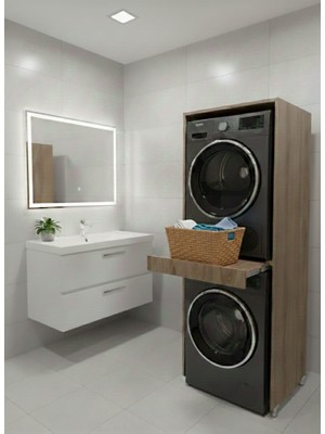 Çamaşır ve Kurutma Makinesi Dolabı 1. Sınıf Mdf Renk Ceviz