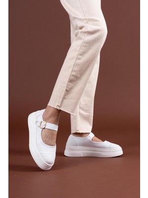 End Black Store Lunni Beyaz Keten Spor Ayakkabı