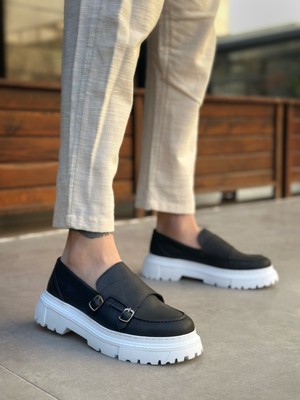 Baybonza BA0242 Tokalı Klasik Yüksek Taban Siyah Erkek Ayakkabı