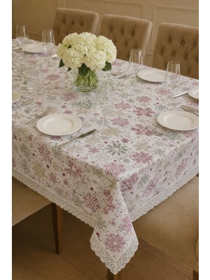 Rona Home Modern Klasik Kenarı Dantelli Zarif Masa Örtüsü Leke Tutmaz Dertsiz Kumaş Yüksek Kaliteli Sofra