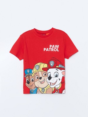 Lc Waikiki Paw Patrol Baskılı Erkek Bebek Tişört Kısa Kollu Kırmızı %100 Pamuk 1 - 2 Yaş