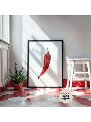 Persona Istanbul Ateşli Kırmızı - Saf Botanik Suluboya Biber Posteri (Çerçevesiz)