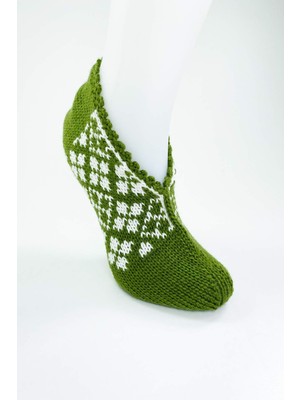 Beta Moda Hub El Örgüsü Kışlık Şık Kadın Yün Patik D10