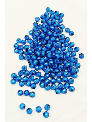 Beta Moda Hub Yuvarlak Boncuk Içten Boncuklu Bileklik Çanta Boncuğu 8 mm 50 gr Mavi - BNC468