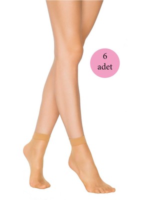 Beta Moda Hub 6 Adet Fit 15 Soket Ince Parlak Kısa Çorap Ten