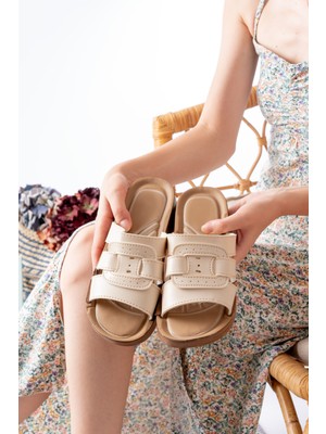 Nmoda Kadın Ultra Yumuşak Soft Taban Dolgu Topuk Ortopedik içi Pedli Günlük Anne terliği