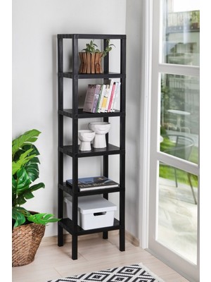 Pazarika 6 Katlı Düzenleyici Plastik Raf Ünitesi Siyah , Kitaplık, Banyo, Mutfak Rafı. Ayakkabılık Diğer