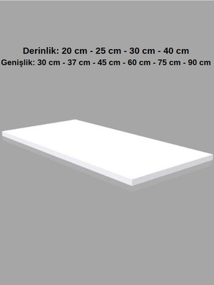 Rafburada 1 Adet Ahşap Raf - Suntalam Tekli Raf BEYAZ-30X90 cm