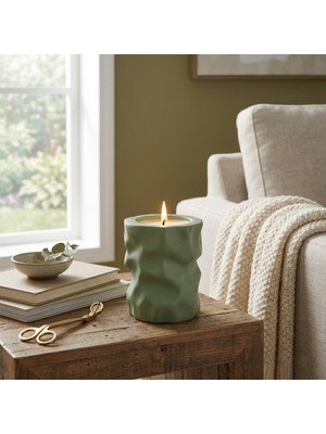 Free And Art Premium El Yapımı Soya Wax Beton Mum Uzun Süre Yanan Özel Tasarım Dekoratif Mum